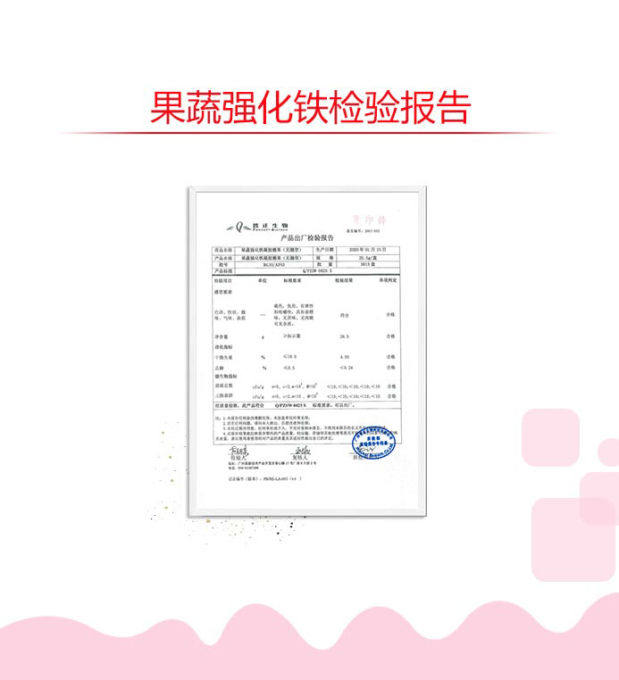 果蔬强化铁凝胶糖果